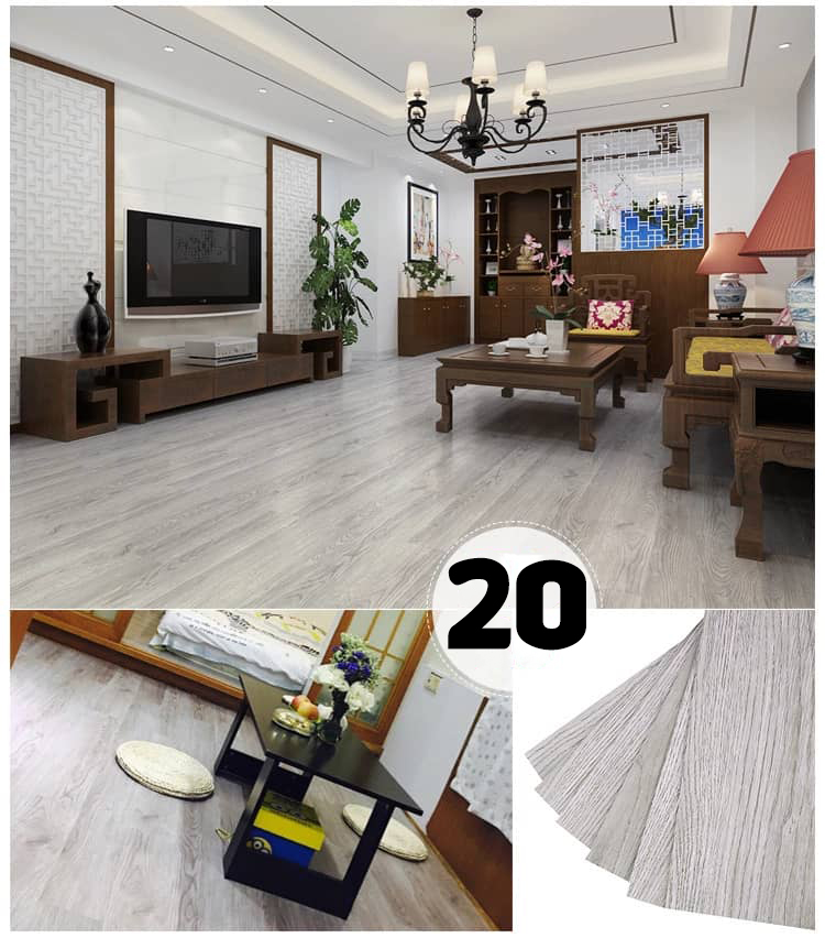 36x6inch SELF ADHESIVE PVC FLOOR MAT WOOD DESIGN 3D Printed Floor Vinyl Tiles Office Room Kitchen Floor Lantai Kayu