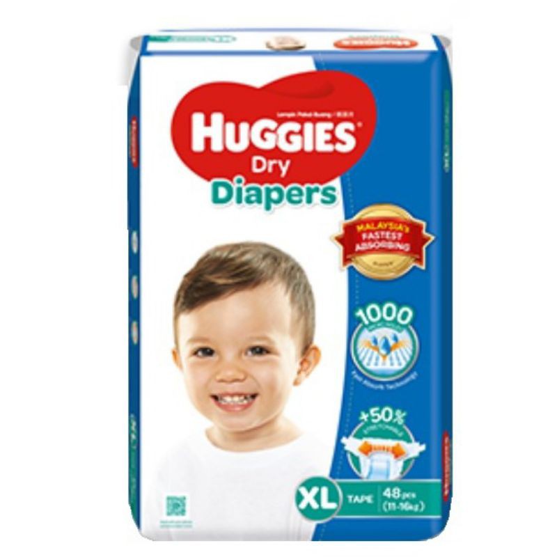 Huggies Dry Diapers TAPE XL Ready Stock Shopee Malaysia