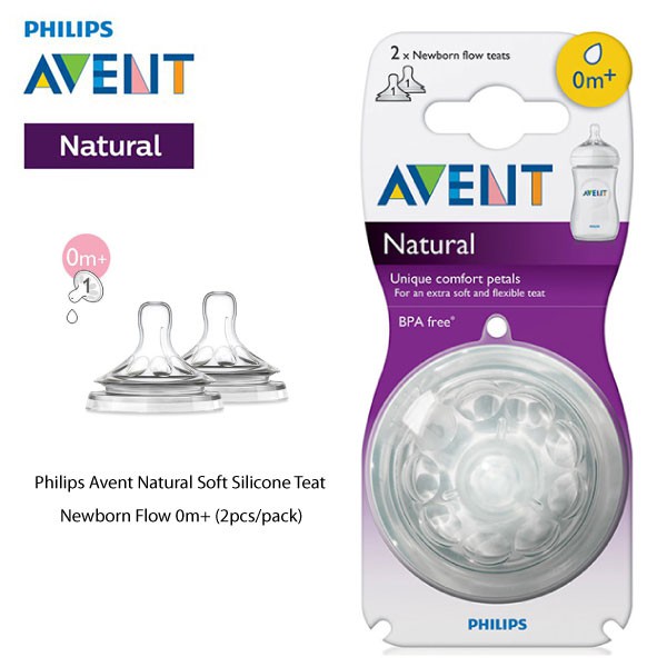 Philips Avent Natural Teat 2pcs Pack Puting Botol Susu Avent Natural