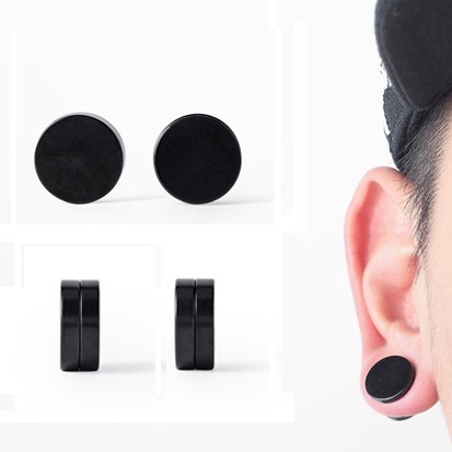 Trendy Men Fashion Korean Version Non-Pierced Earrings Zircon Magnet Male Ear