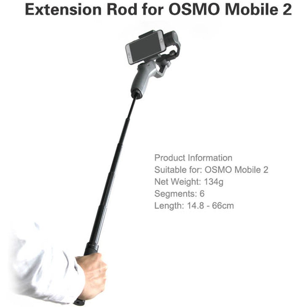Tripod Mount Extension Rod Selfie Stick For DJI OSMO Handheld Gimbal Stabilizer