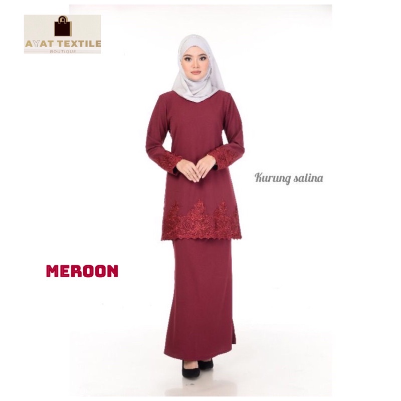 BAJU KURUNG MODEN LACE SALINA PREMIUM ITALIAN CREPE QUALITY FROM AYAT ...