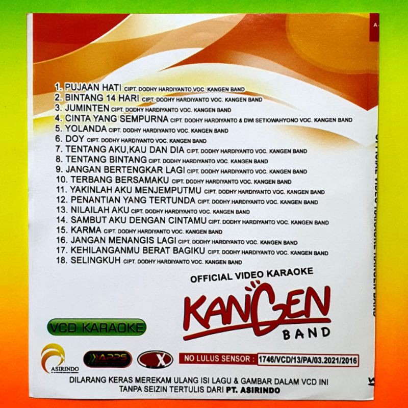 Original Kangen Band Karaoke Songs Video Music Cassette Kaset Video Musik Original Lagu Karaoke Kangen Band Shopee Malaysia