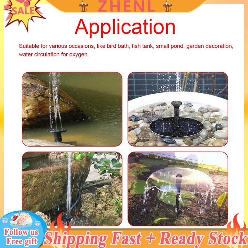 Zhenl Floating Fountain Water Solar Power Pump For Garden Pond