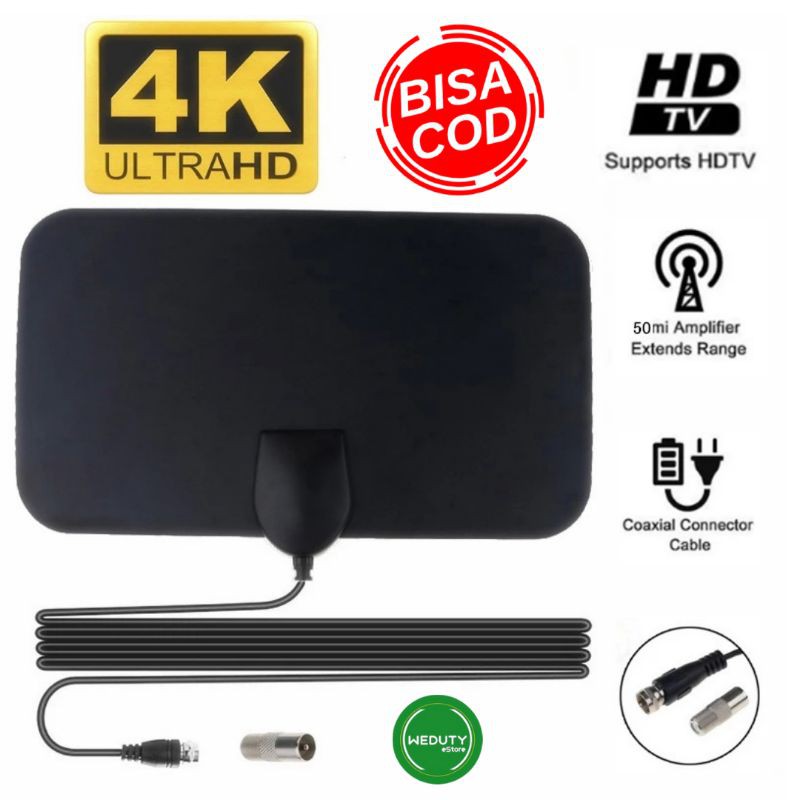 Ultra hd 4k 25db high gain dvb 2t uhf vhf indoor digital tv antenna ...