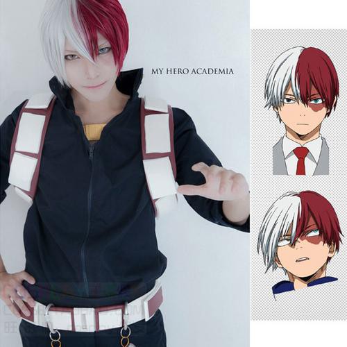 Cosplay Wig Red White Short Anime Hair Synthetic Wigs Cosplay
