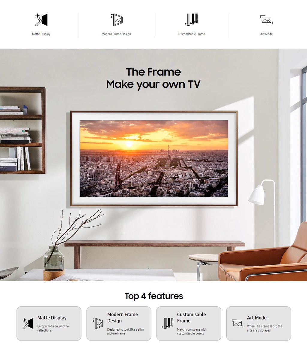 Samsung The Frame LS03B QLED 4K Smart Lifestyle TV 2022 QA43LS03BAKXXM