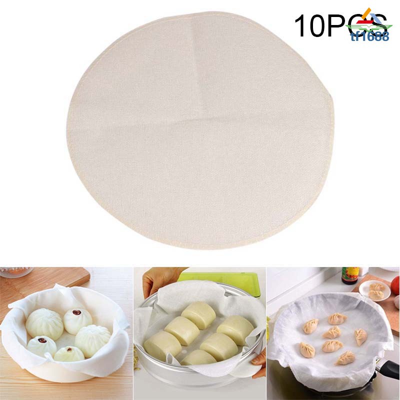 10pcs Cotton Steamer Cloth Nonstick Bleached Steaming Pot Cloth for