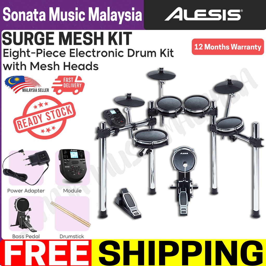 Alesis Surge Mesh Kit Digital Drum EightPiece Electronic Drum Kit with