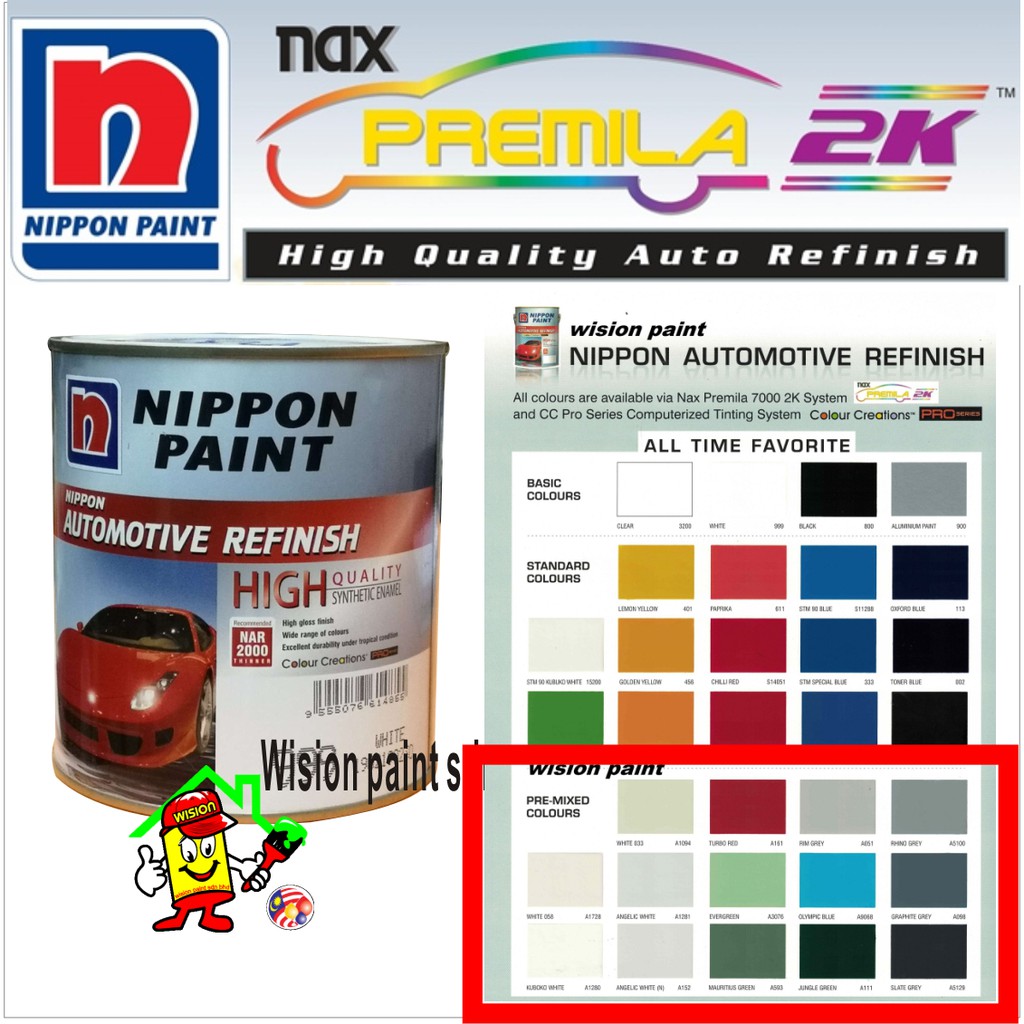 1l 1 Liter Nippon Paint Automotive Refinish 1 Liter Cat Kereta Nippon E Wpc Shopee Malaysia