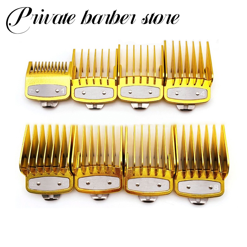 8PCS Barber Shop Styling Guide Comb Set Oil Head Hair Trimmer