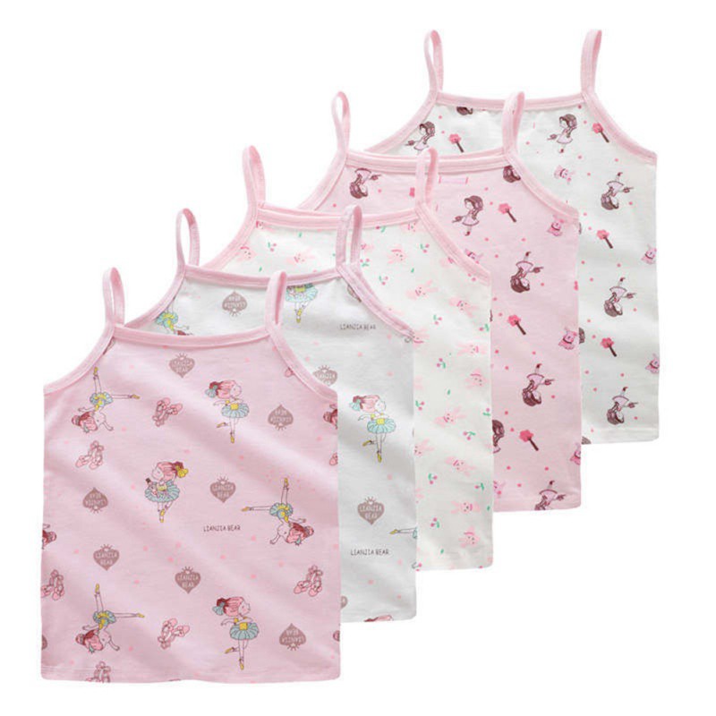 MYBABY Kids Girls Floral Tanks Tops Cotton Camisole Baby Undershirt  Teenager Singlets Children Underwear | Shopee Malaysia