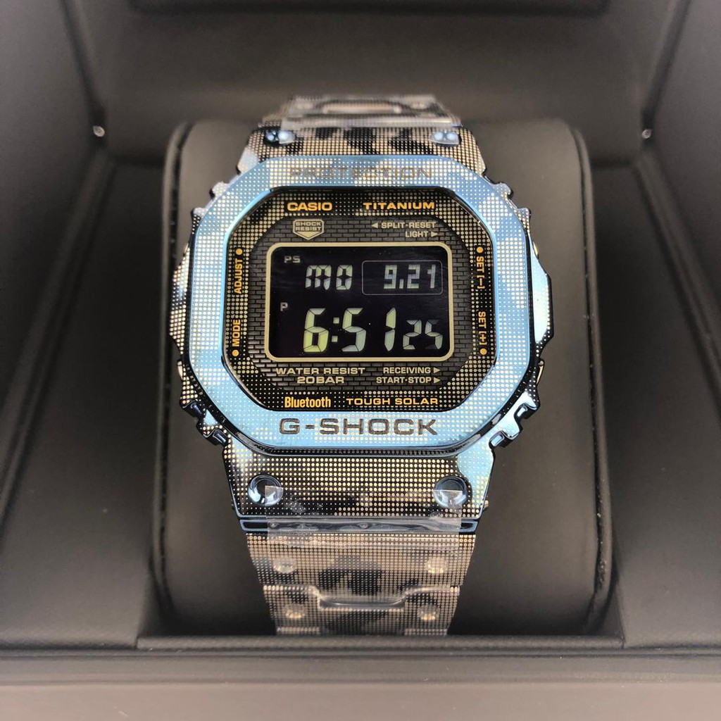 Casio G Shock Titanium Limited Edition Blue Ion Plating Camouflage Gmw B5000tcf 2 Tough Solar Bluetooth Shopee Malaysia