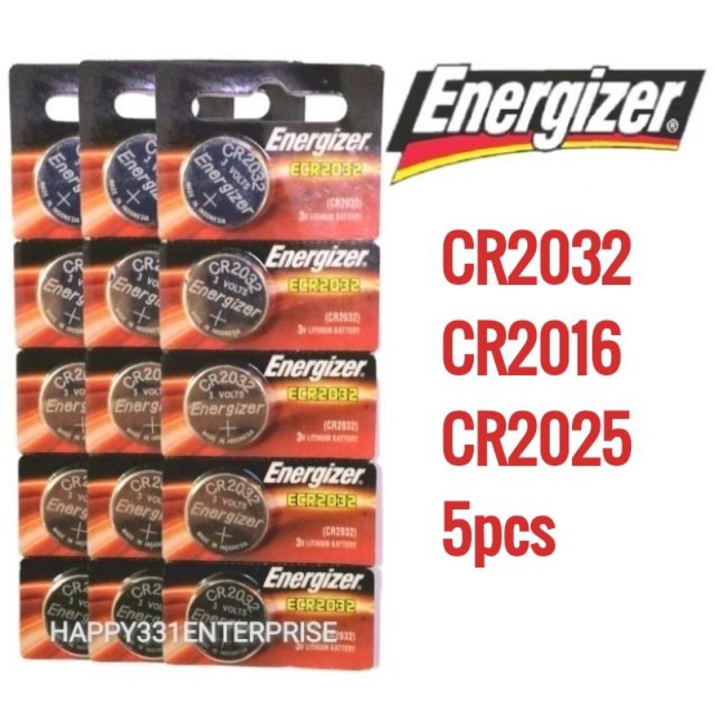 Energizer Lithium Battery CR2032/CR2016/CR2025 3V 5pcs Shopee Malaysia