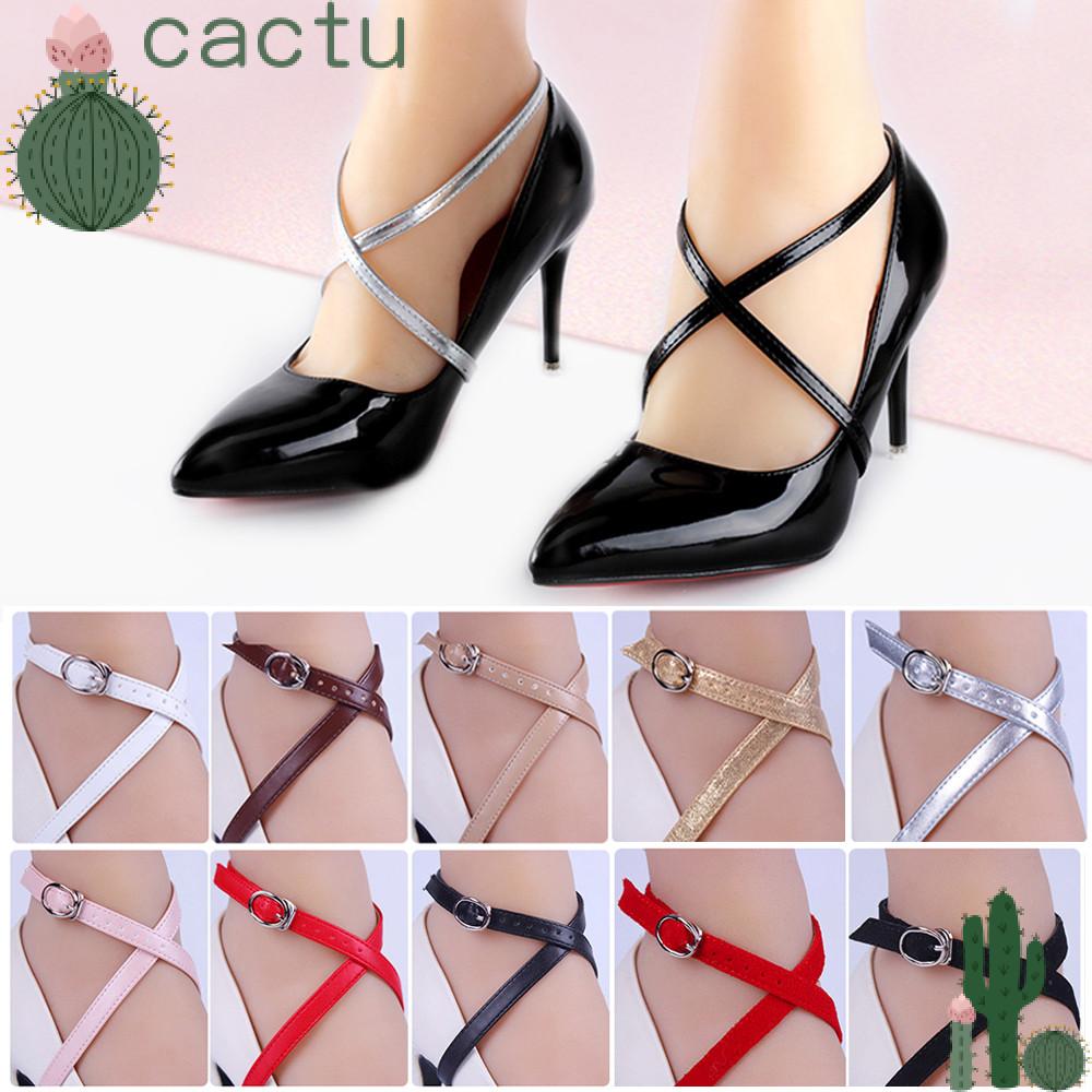 CACTU Metal Buckles Ankle Shoe Belt Shoe Lace Tie Bundle Shoelace PU