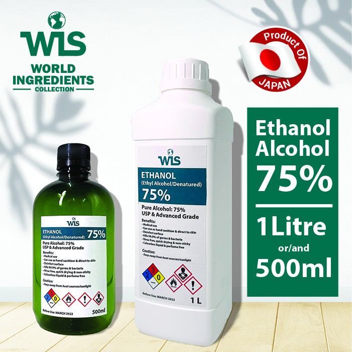 Ethanol Alcohol 75 (Medical & Advanced Grade) 1 Litre/500ml Shopee