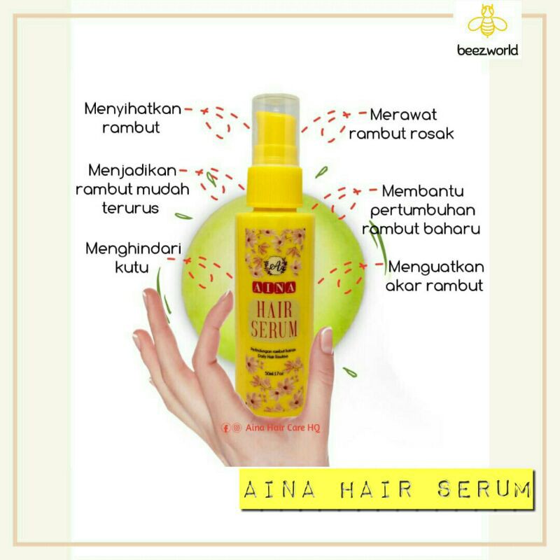 AINA HAIR SERUM VITAMIN  RAMBUT  BAUAN HONEYDEW  RAWATAN 