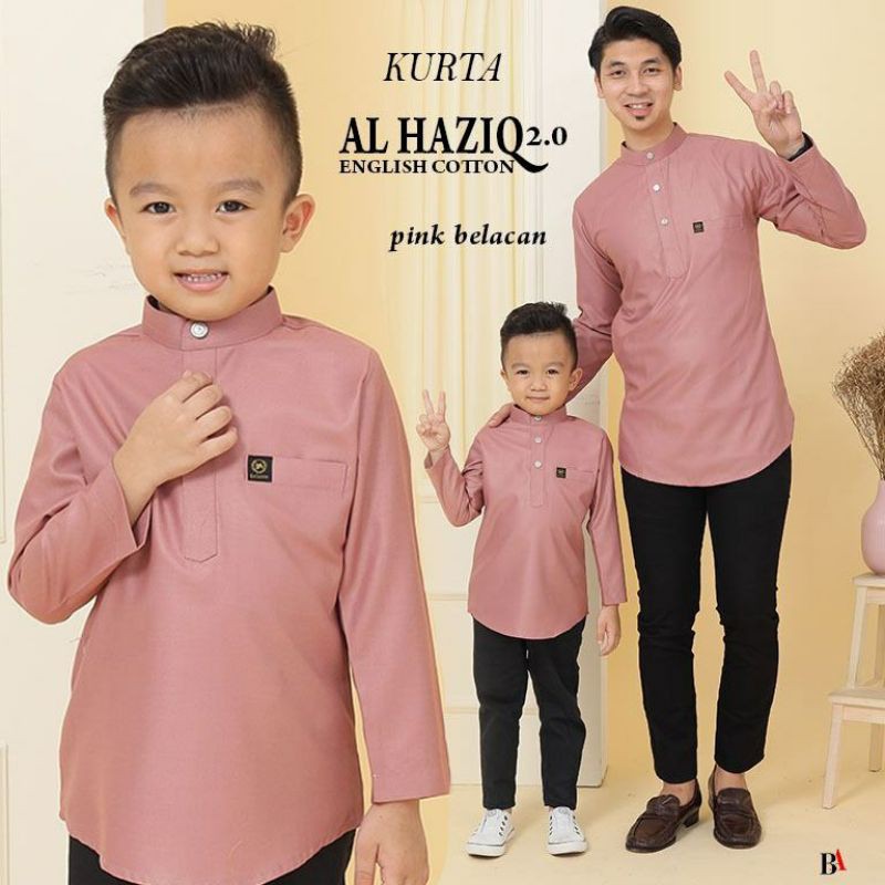 Kurta Slim Fit Moden Sedondon Ayah Anak Pink Belacan Shopee Malaysia