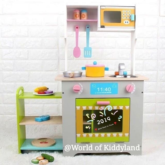 Kl Ready Stock Kid S Big Wooden Pretend Play Set Toy Kitchen