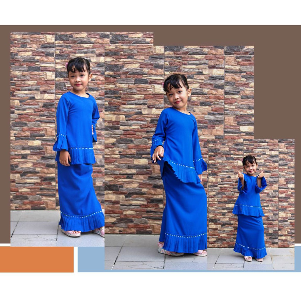 BAJU KURUNG KANAK KANAK KAIN DUYUNG  BABY BLUE ROYAL 