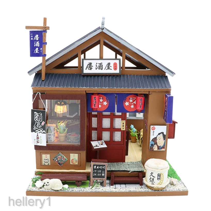 assembled wooden dollhouse
