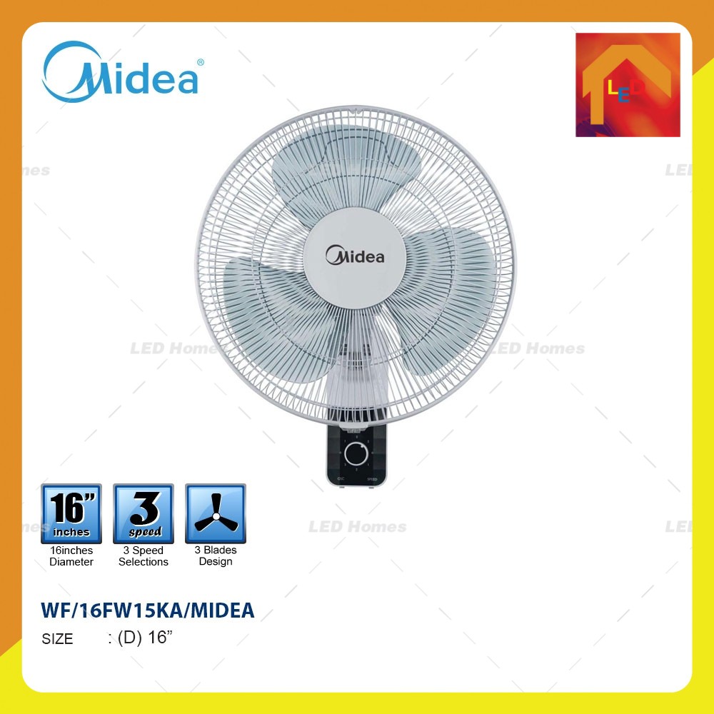 Midea Mf 16fw15ka 16 Grey Pully Wall Fan Shopee Malaysia