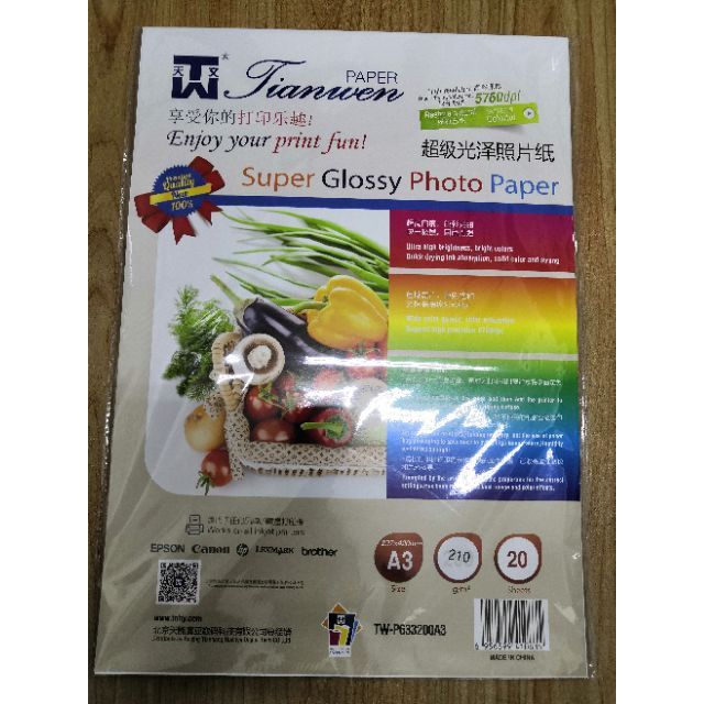 A3 High Quality Glossy Photo Paper 210 G Sheets Shopee Malaysia