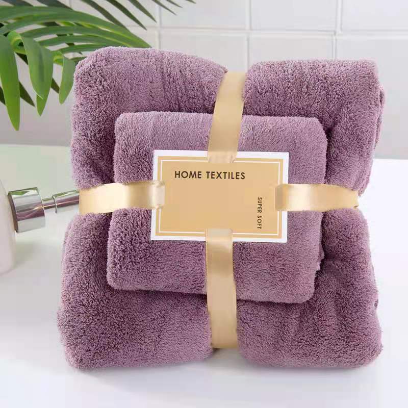🎁KL STORE✨ _2pcs Luxury Super Large Towel Set High Absorbent Soft Bath Towel + Face To