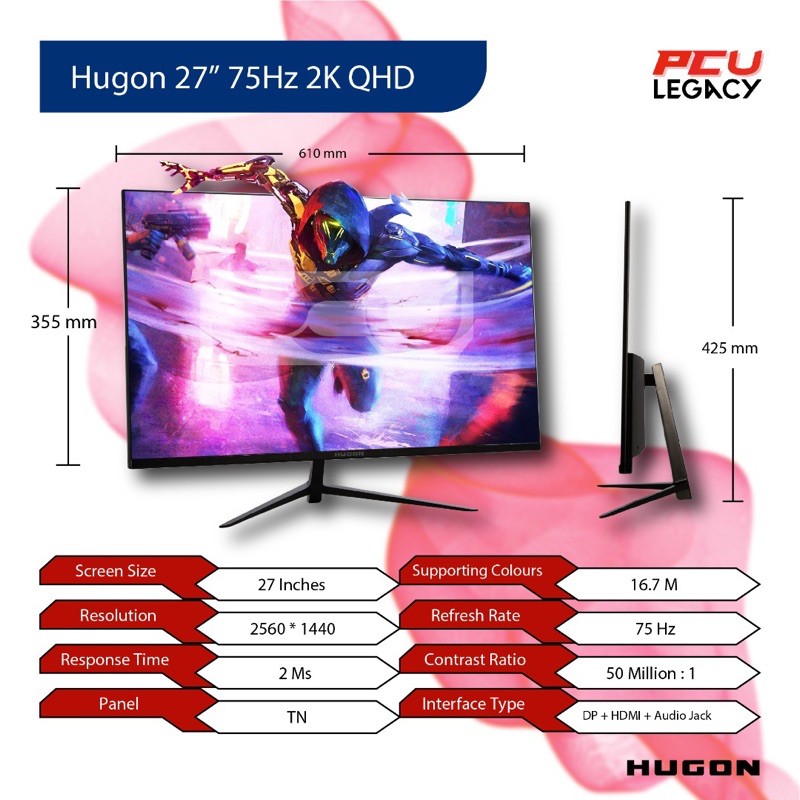 He8z hugon 24” & 27” 32” curved 75hz 2ms fhd led gaming monitor / 27 32 ...