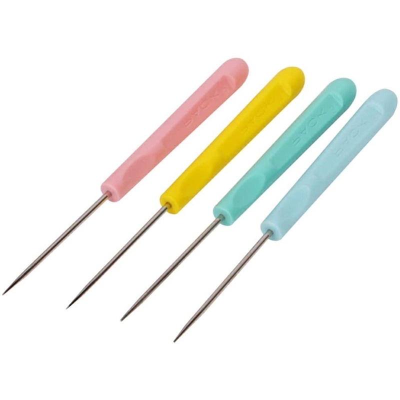 Plastic Handle Metal Needle Sewing Awl Round Hole Plastic Handle ...