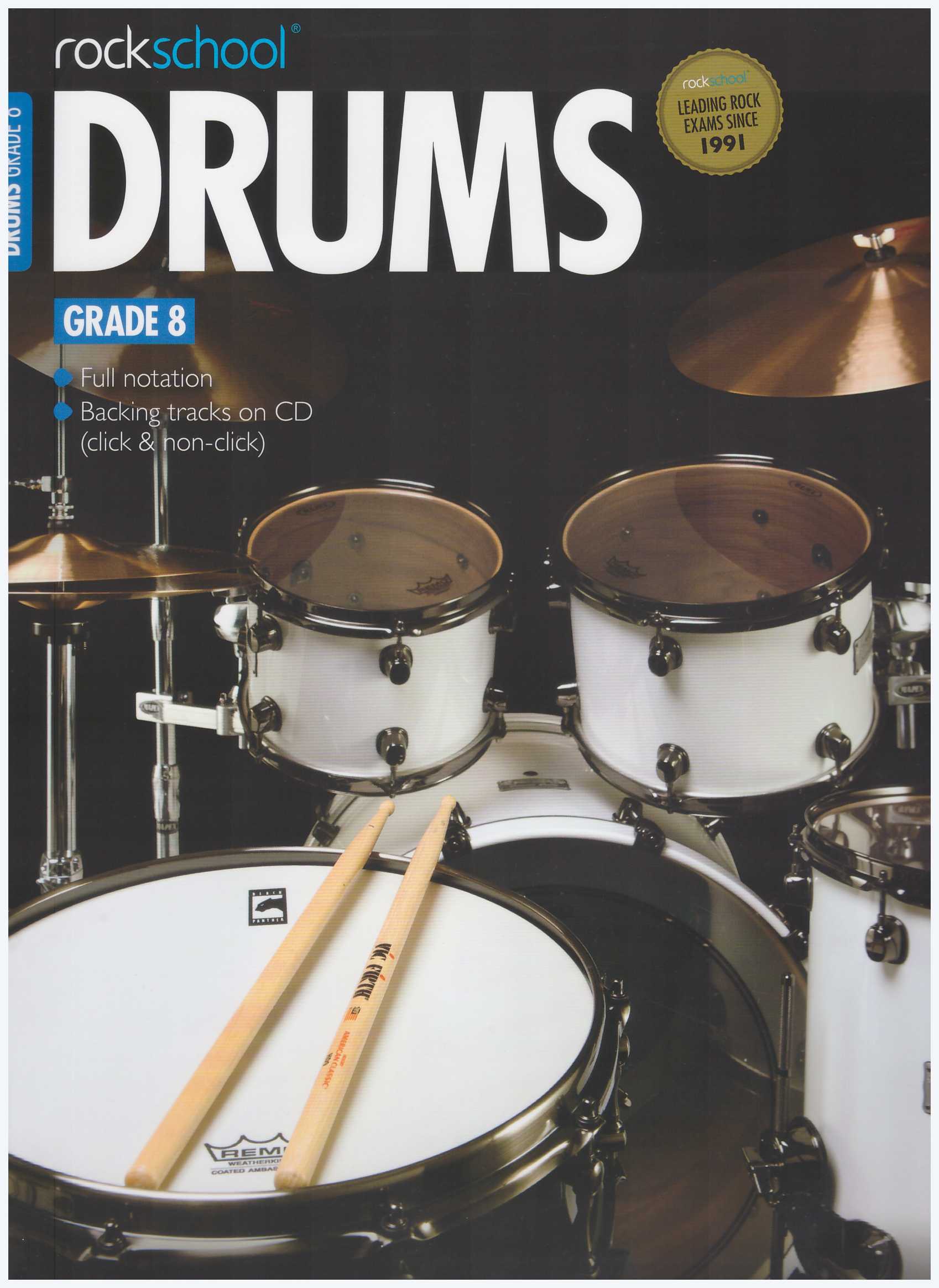 Rock School Drums Grade 8 2012-2018 / Exam Book / Education Book / Material Book / Drum Book