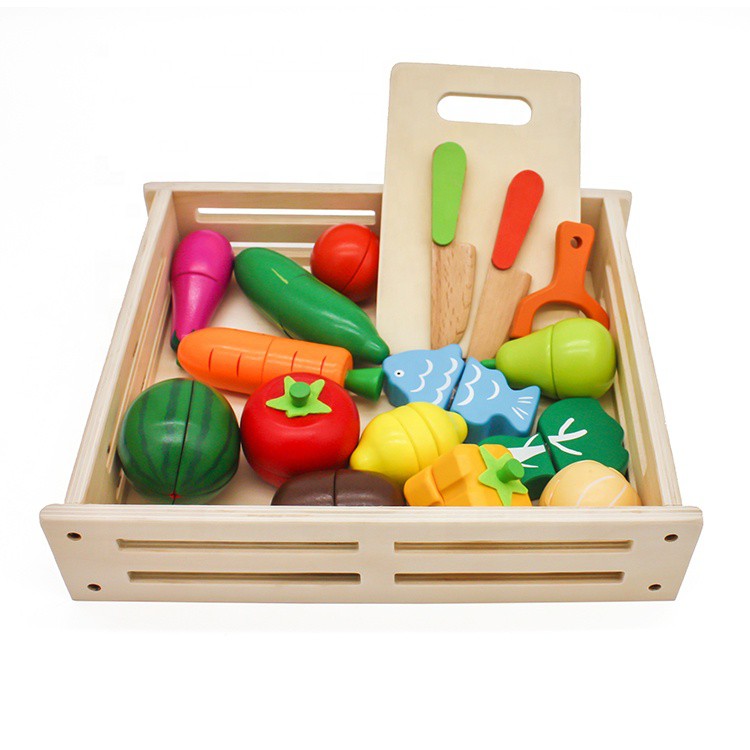 wooden cutting vegetable toys