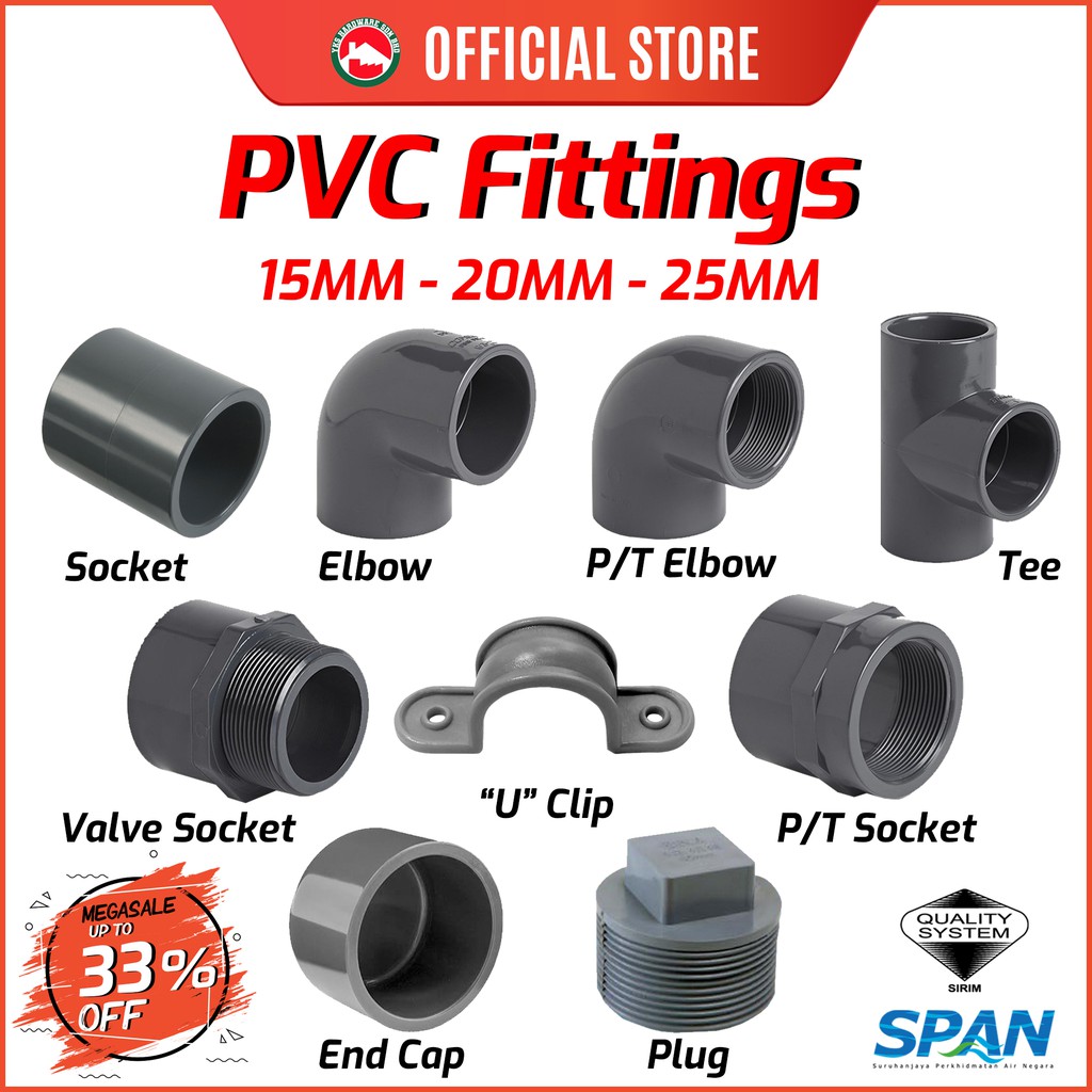 PVC Fitting / PVC Connector Socket/Elbow/Tee P/T Socket Elbow/Valve