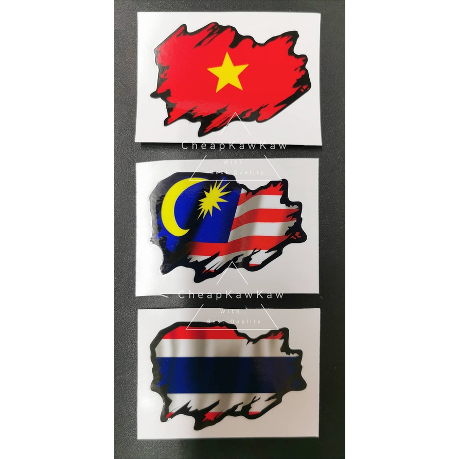 Sticker Inkjet Flag Vietnam / Malaysia / Thailand / Boss / Warning