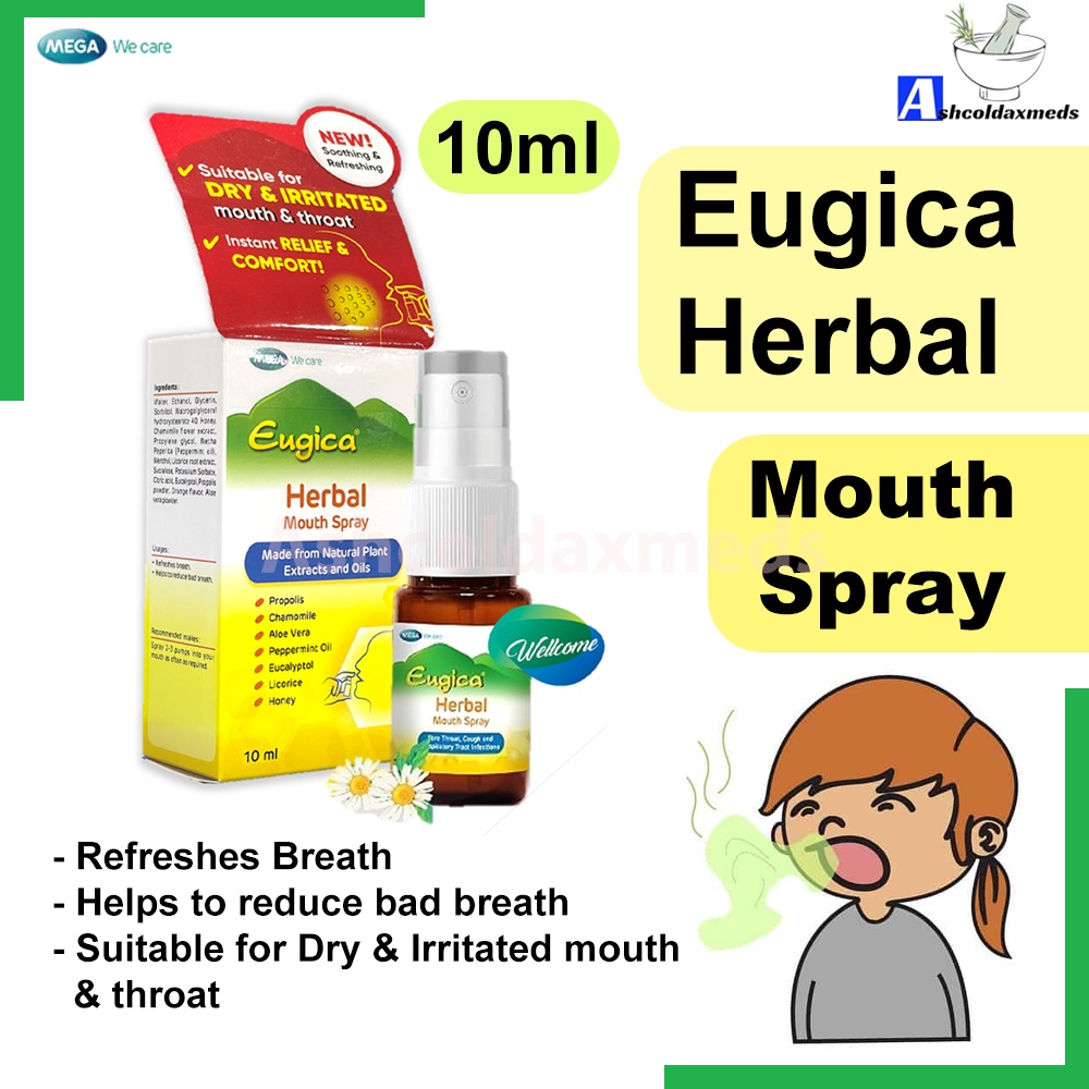 Mega Eugica Herbal Mouth & Throat Spray 10ml Shopee Malaysia