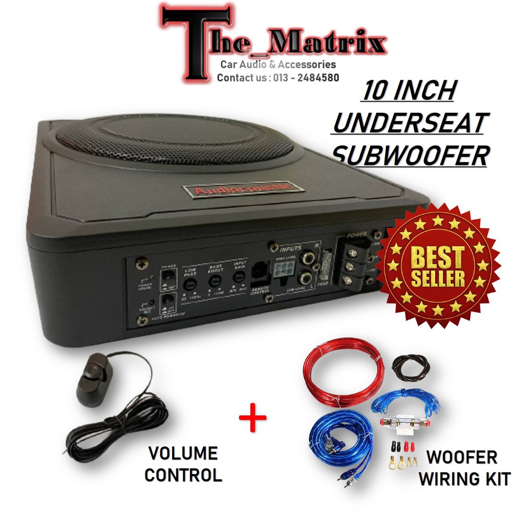 [FULLSET] 10 INCH UNDERSEAT SUBWOOFER + WOOFER WIRING KIT Shopee Malaysia