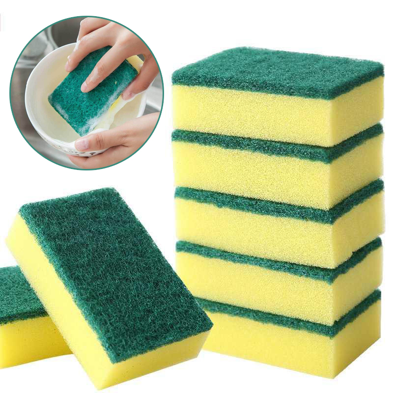 DishFish Dual Scrubber Sponge CP201-3 3-Pack Multi-Purpose Cleaning Sponge 