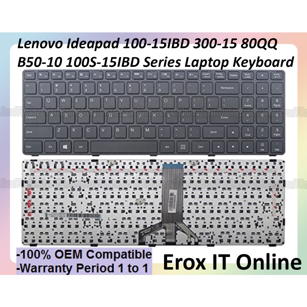 Lenovo Ideapad 100 15ibd 300 15 80qq B50 10 100s 15ibd Series Laptop Keyboard Shopee Malaysia