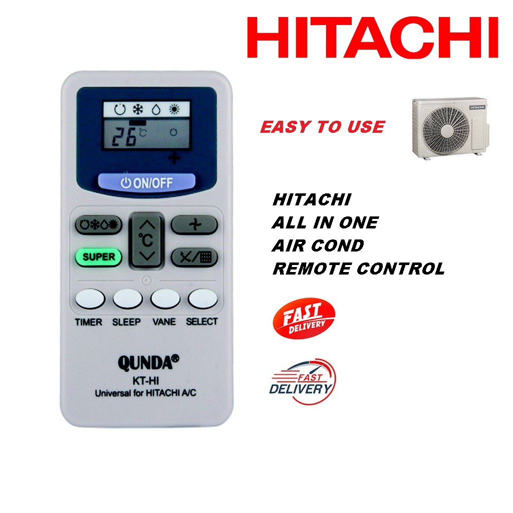 HITACHI AIR COND REMOTE CONTROL MULTI REPLACEMENT QUNDA (KTHI