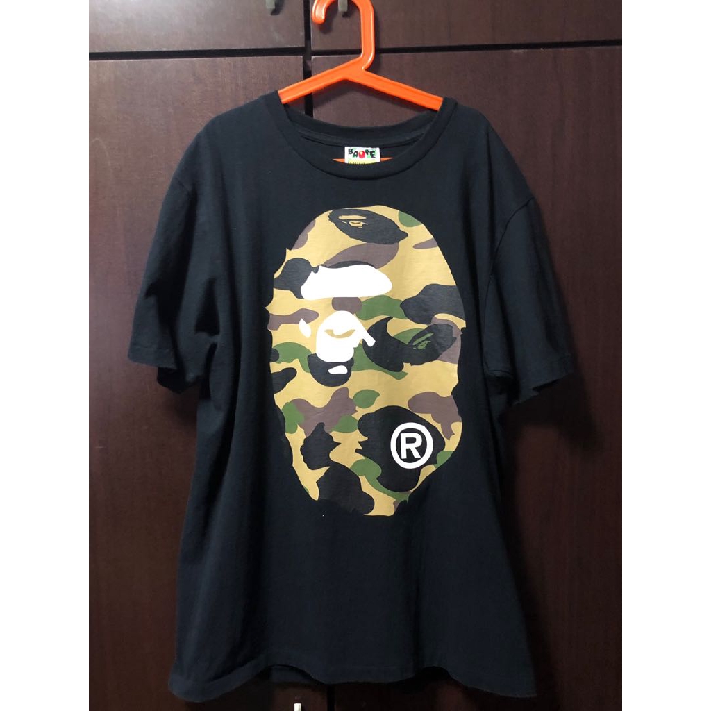 bape black and camo shirt