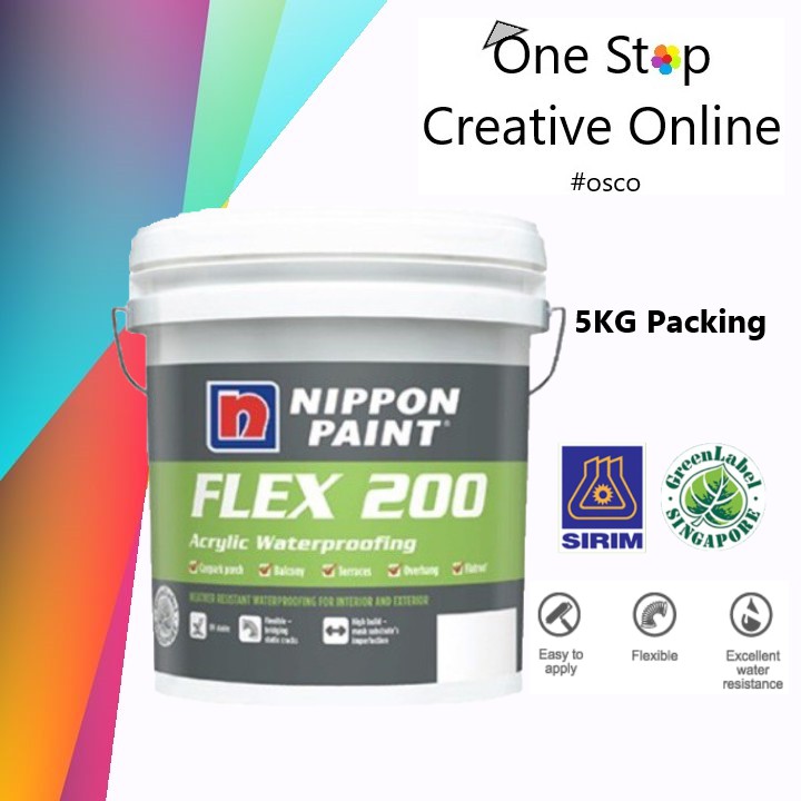 Nippon Paint Flex 200 (5KG) Waterproofing Coating (Exterior / Interior ...