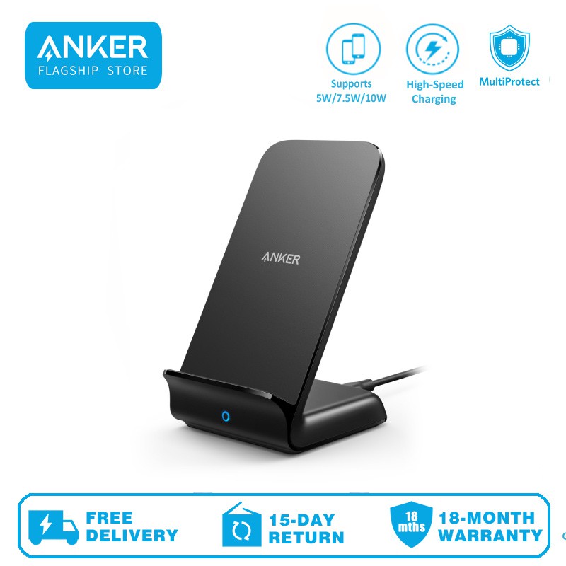 Anker A2521 PowerWave Fast Wireless Charger Stand support 5W/7.5W/10W