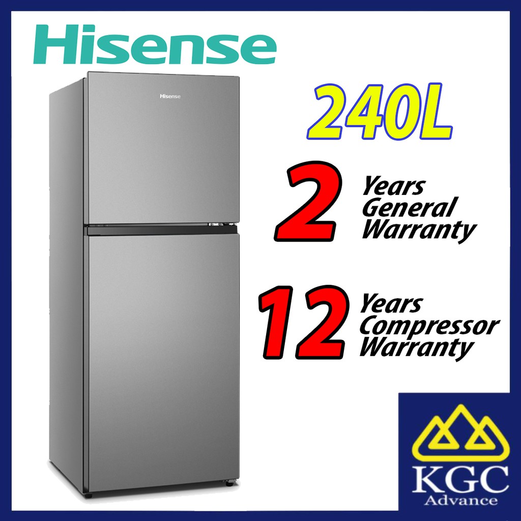 Hisense RT256N4CGN 240L 2 Door Fridge Refrigerator Shopee Malaysia