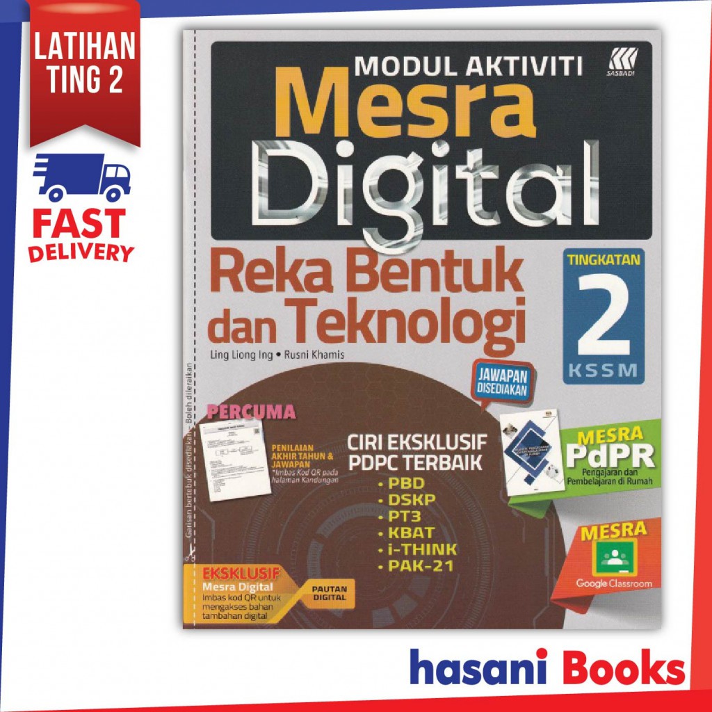 Hasani Sasbadi Modul Aktiviti Mesra Digital Reka Bentuk Dan Teknologi Tingkatan 2 Kssm 9789837720459 Shopee Malaysia