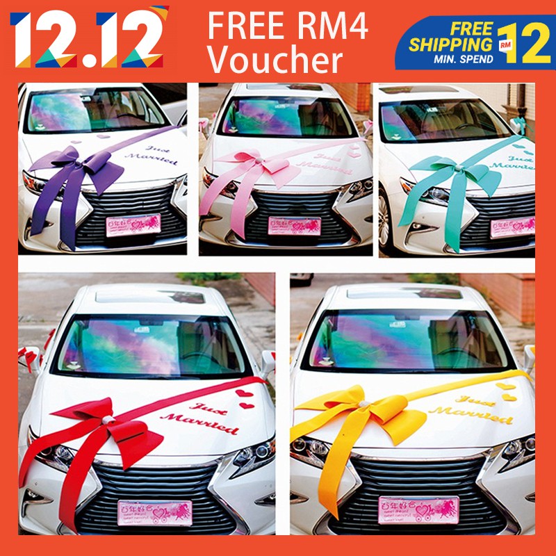 Wedding Car Decoration Car Door Diy Bow Knot Decor Love Heart