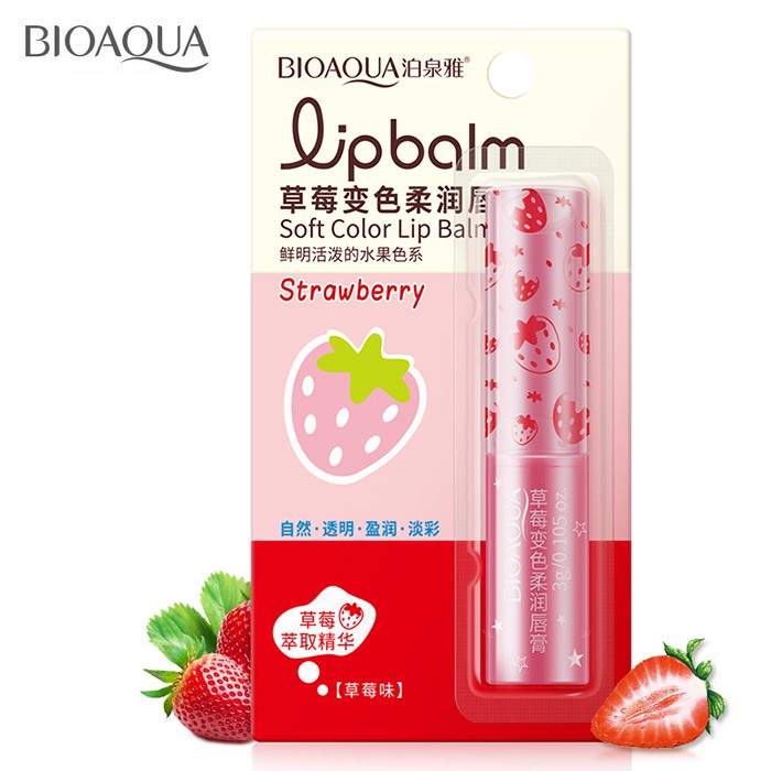 BIOAQUA Strawberry Soft Color Lip Balm Lips Care Moisturizing Shopee
