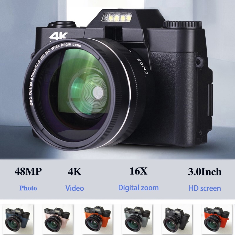 4K Digital Camera 48MP Kids Camera 16X Zoom Retro Miniature SLR Camera