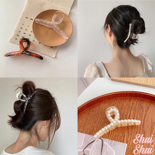 🇲🇾 𝙍𝙚𝙖𝙙𝙮 𝙎𝙩𝙤𝙘𝙠 💓 Korean Style Minimalist Transparent Hair Claw Clips Pearl Hair Clip Women Fashion Accessories