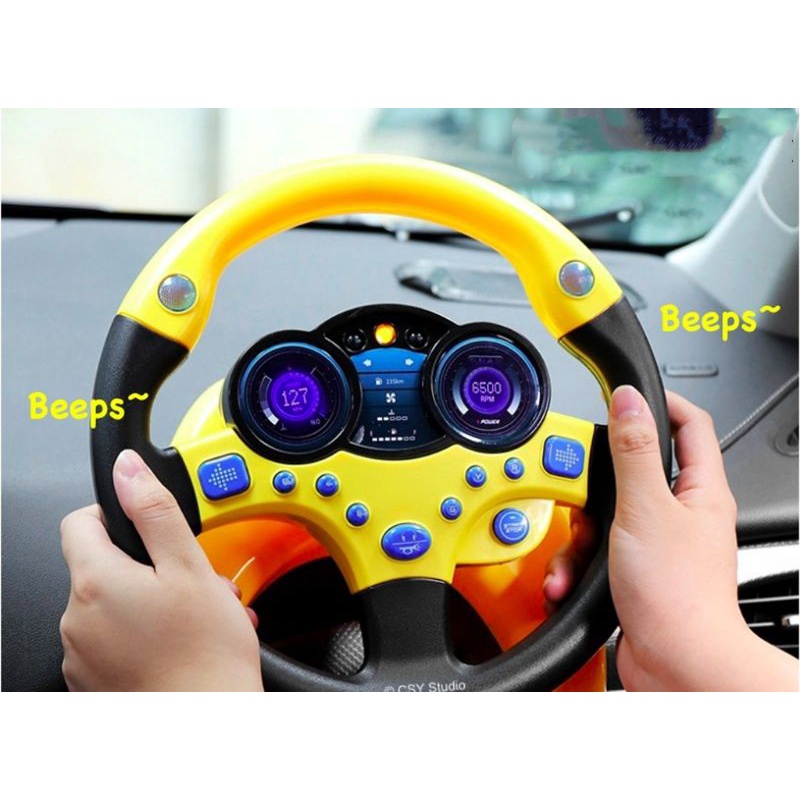 Ready StocksEnglish Version Steering Wheel Toy Driving Simulator Stereng Mainan Budak Stereng Kereta Mainan Pretend.