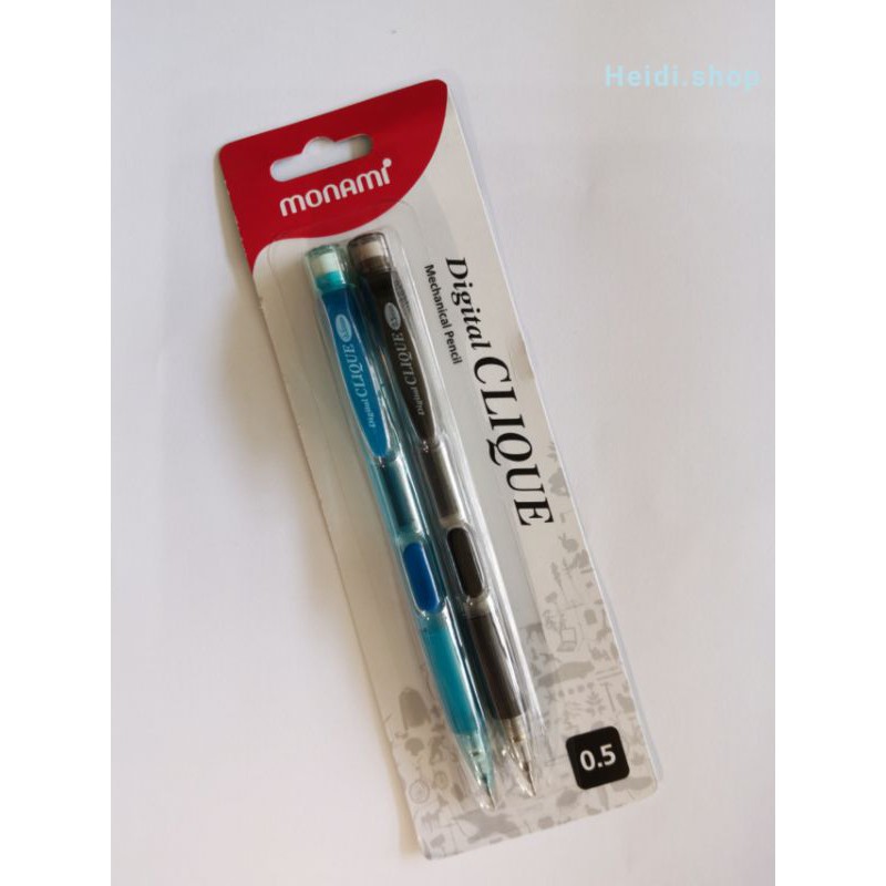 MONAMI Digital CLIQUE Mechanical Pencil 0.5mm - Pack of 2 | Shopee Malaysia